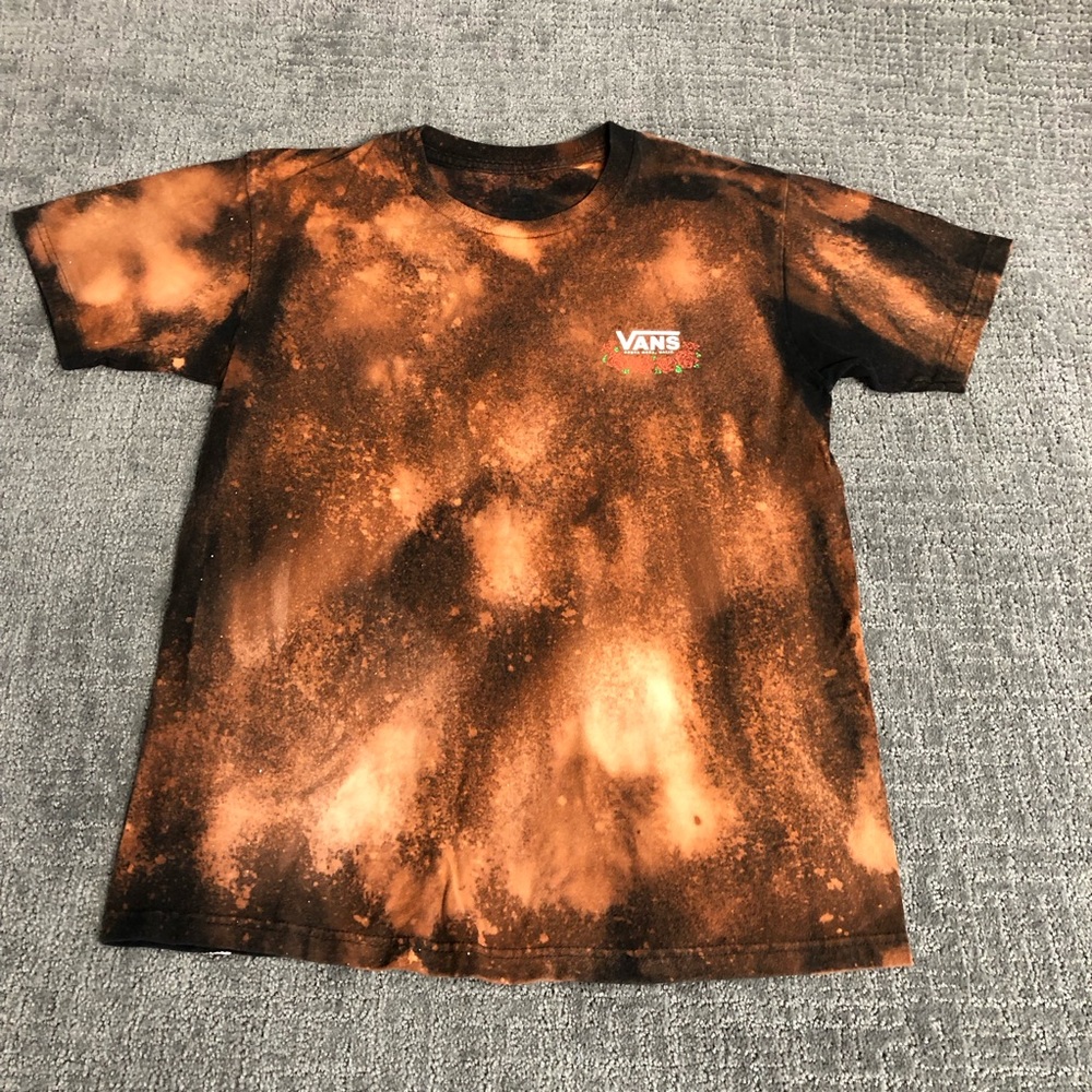 Vans Women’s Black and Orange Tie-Dye Tee